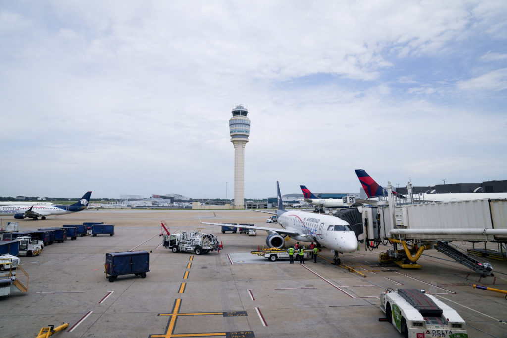 FILE PHOTO: Air traffic control tower is seen at Hartsfield-Jackson Atlanta International Airport