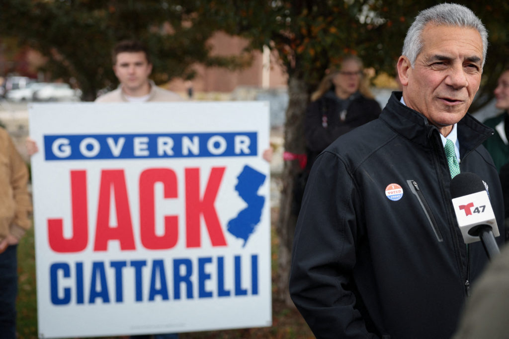 Republican candidate for New Jersey governor Jack Ciattarelli votes in Bridgewater, New Jersey