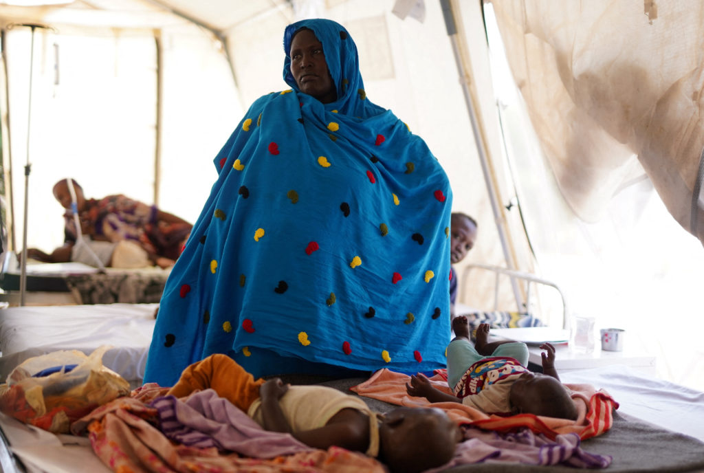 Injured displaced Sudanese fleeing violence in al-Fashir and receiving treatment by Medecins Sans Frontieres (MSF) in Tawila