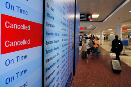 Airline flights cut at major US airports due to shutdown in Boston
