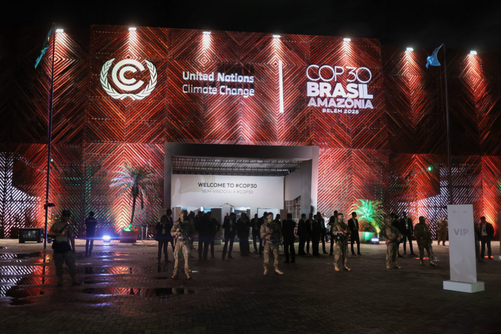 Demonstrators force their way into the venue hosting the UN Climate Change Conference (COP30), in Belem
