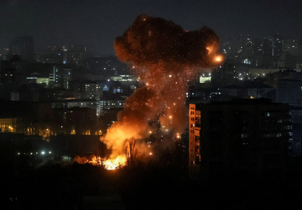 Russian missile and drone strike in Kyiv