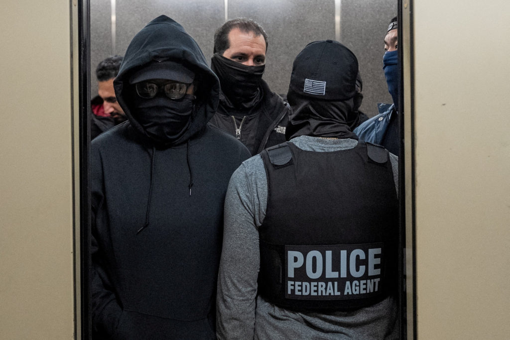 Federal immigration officers at U.S. Immigration Court in New York City