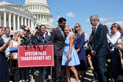 Members of U.S. Congress and Epstein victims hold press conference in Washington