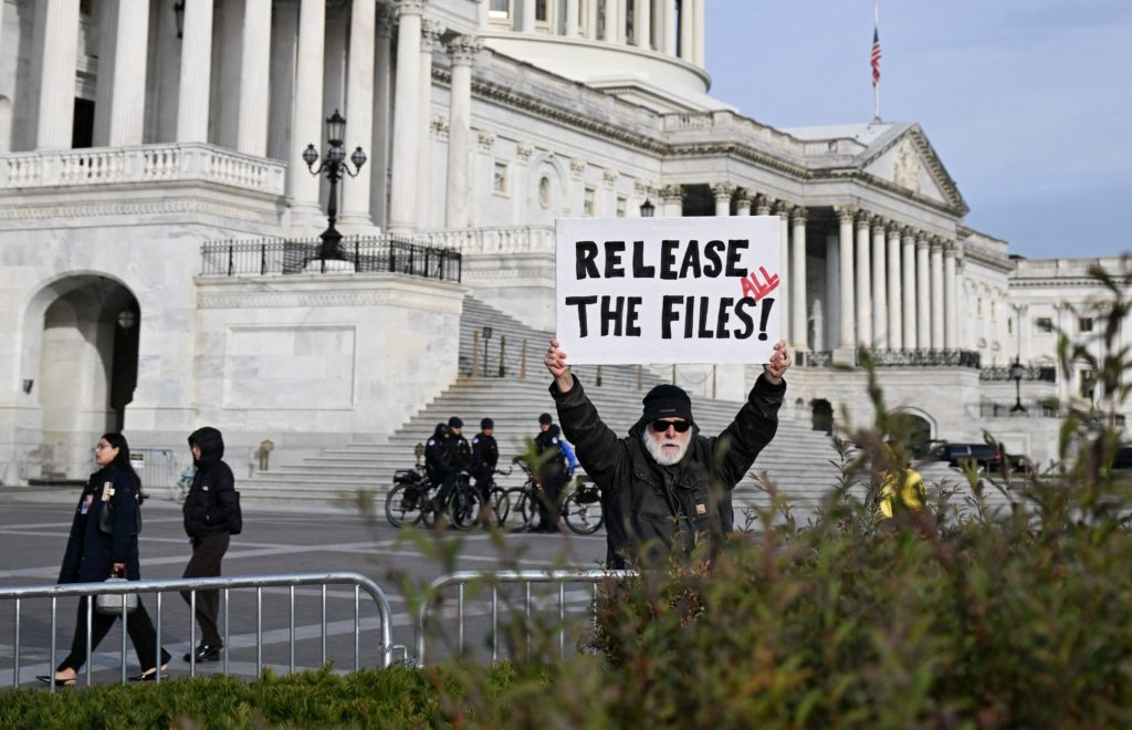 Press conference on the Epstein Files Transparency Act in Washington