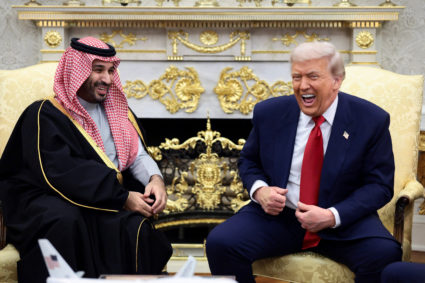 U.S. President Donald Trump meets Saudi Crown Prince Mohammed bin Salman at the White House in Washington