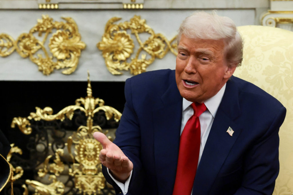 U.S. President Donald Trump meets Saudi Crown Prince Mohammed bin Salman at the White House in Washington