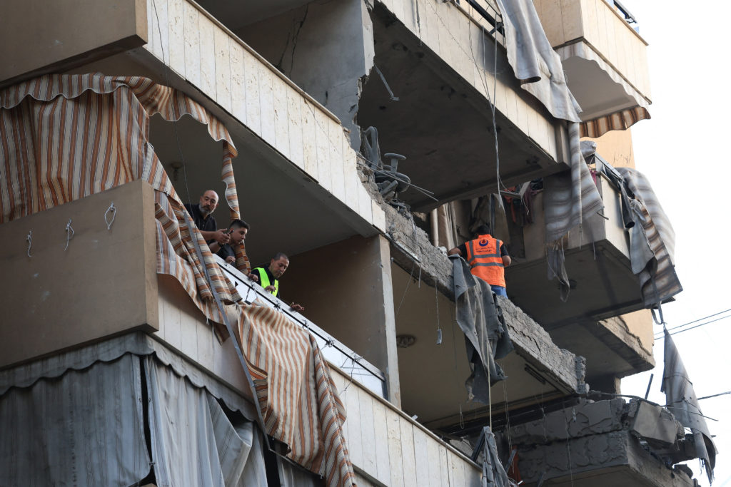 Aftermath of Israeli military strike in Beirut's southern suburbs