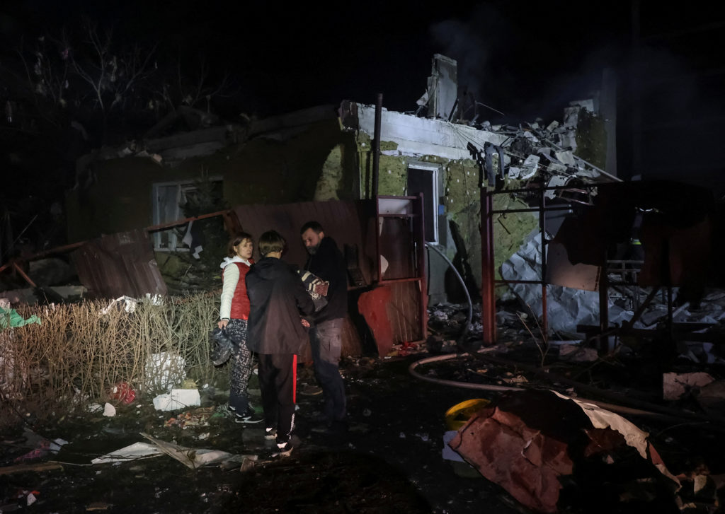 Aftermath of a Russian drone attack in Kharkiv