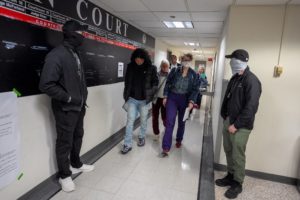 Federal immigration officers at U.S. Immigration Court in New York City