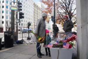 Aftermath of shooting of two National Guard members, in Washington