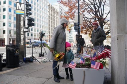 Aftermath of shooting of two National Guard members, in Washington
