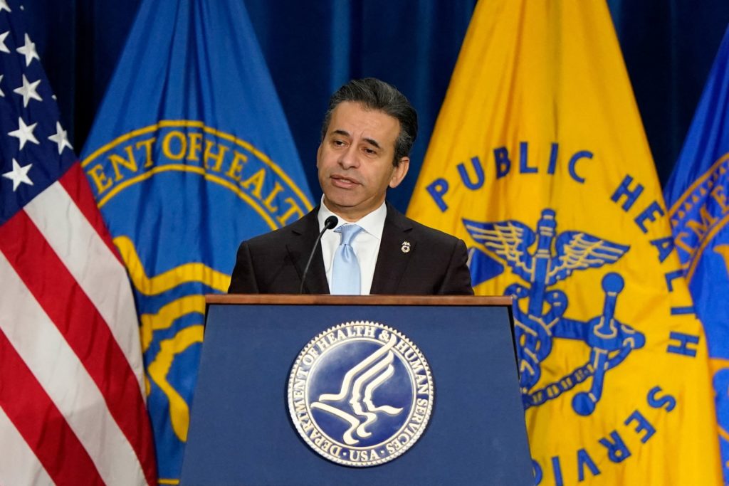 Press conference at the Department of Health and Human Services, in Washington