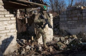 Ukrainian servicemen attend a basic military exercise in Kharkiv region