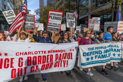 Protestors Rally Against Rumored Border Patrol In Charlotte