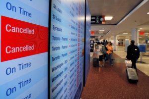 Airline flights cut at major US airports due to shutdown in Boston