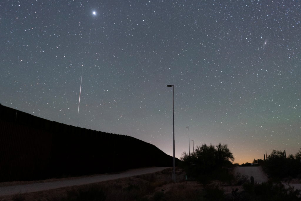 Geminids meteor shower lights up the sky near Lukeville