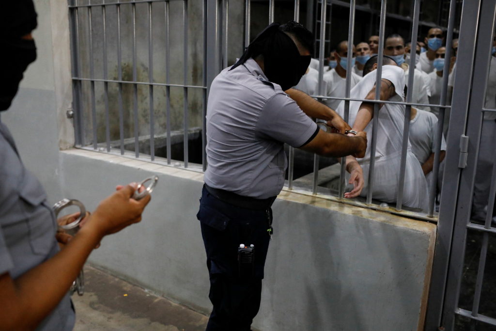 Media tour at CECOT prison in Tecoluca