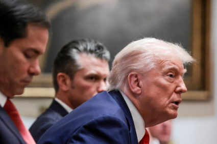 U.S. President Donald Trump attends a cabinet meeting, at the White House in Washington, D.C.,