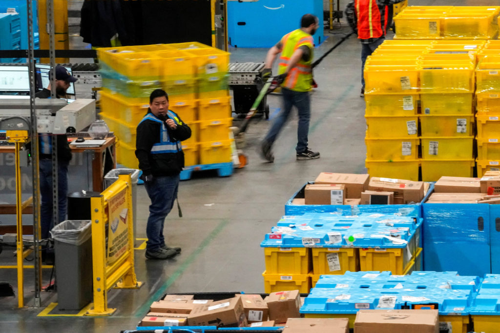 Operations on Cyber Monday at Amazon Robbinsville fulfillment center in New Jersey