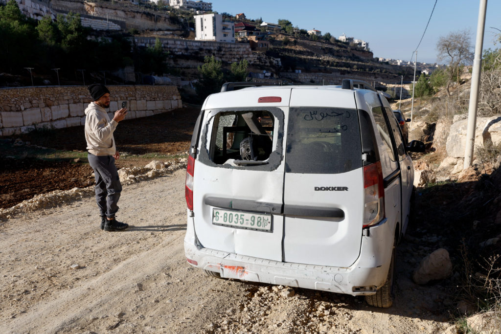 Aftermath of a car-ramming attack, in Hebron
