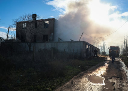 Aftermath of a Russian missile and drone attack in Odesa