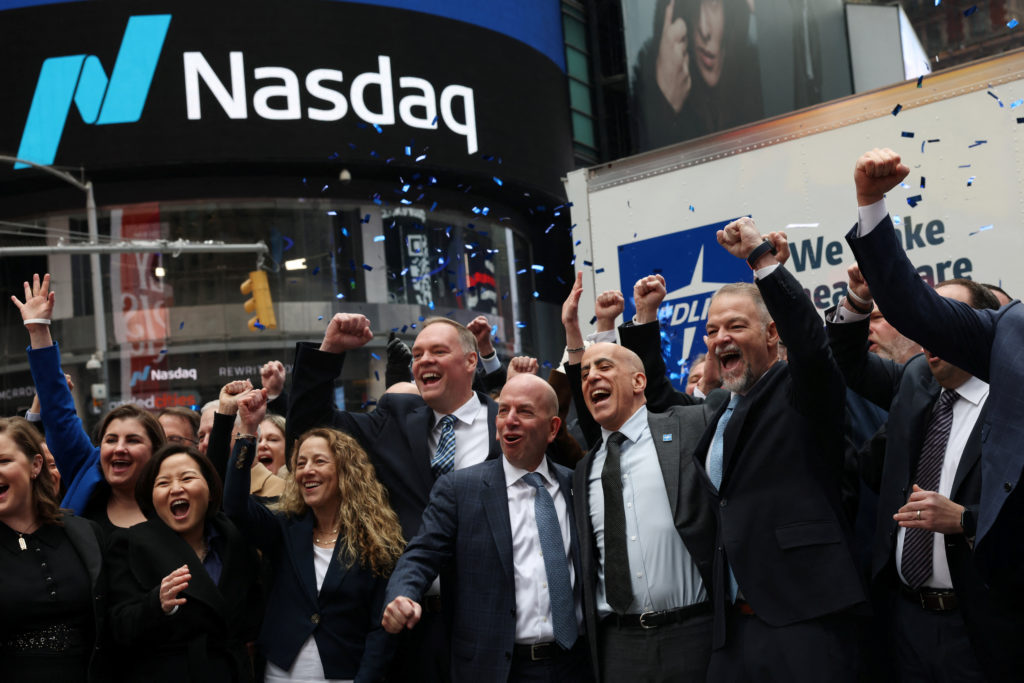 Medline (MDLN) holds it's IPO at Nasdaq stock market site in Times Square in New York City