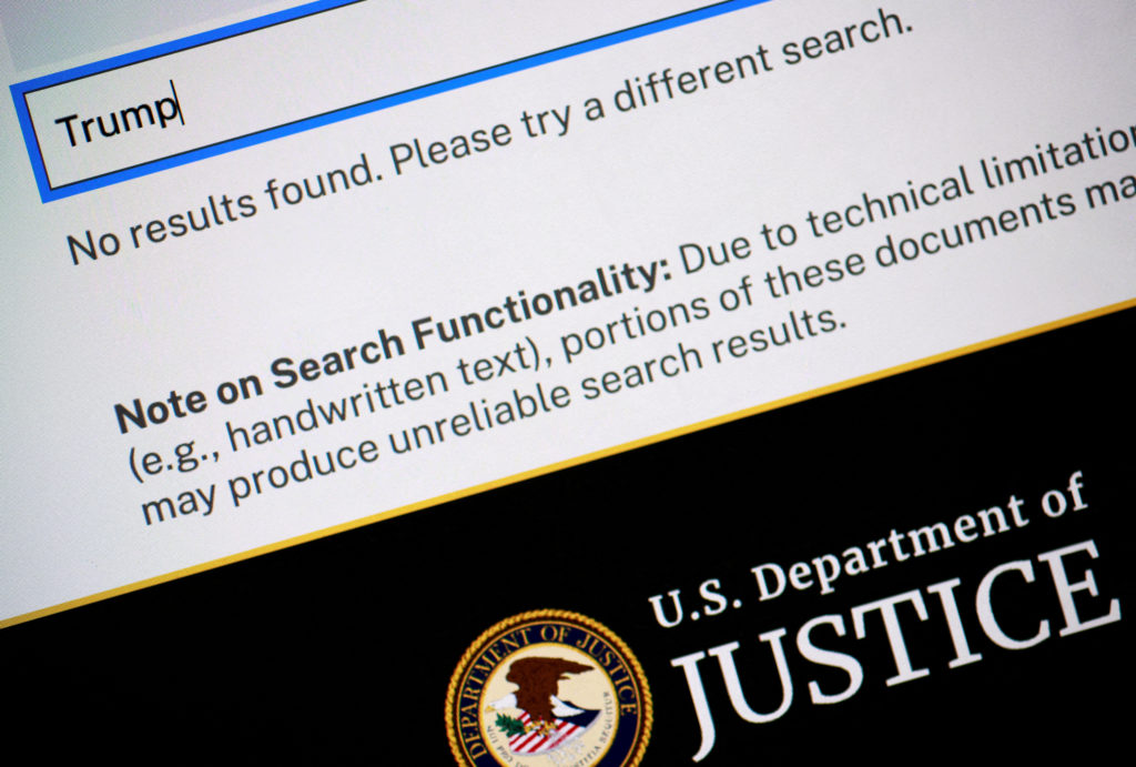 At least 16 files disappear from DOJ site for Epstein documents, including Trump photo