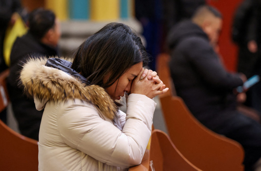 Christmas Eve mass at Catholic Church in Beijing
