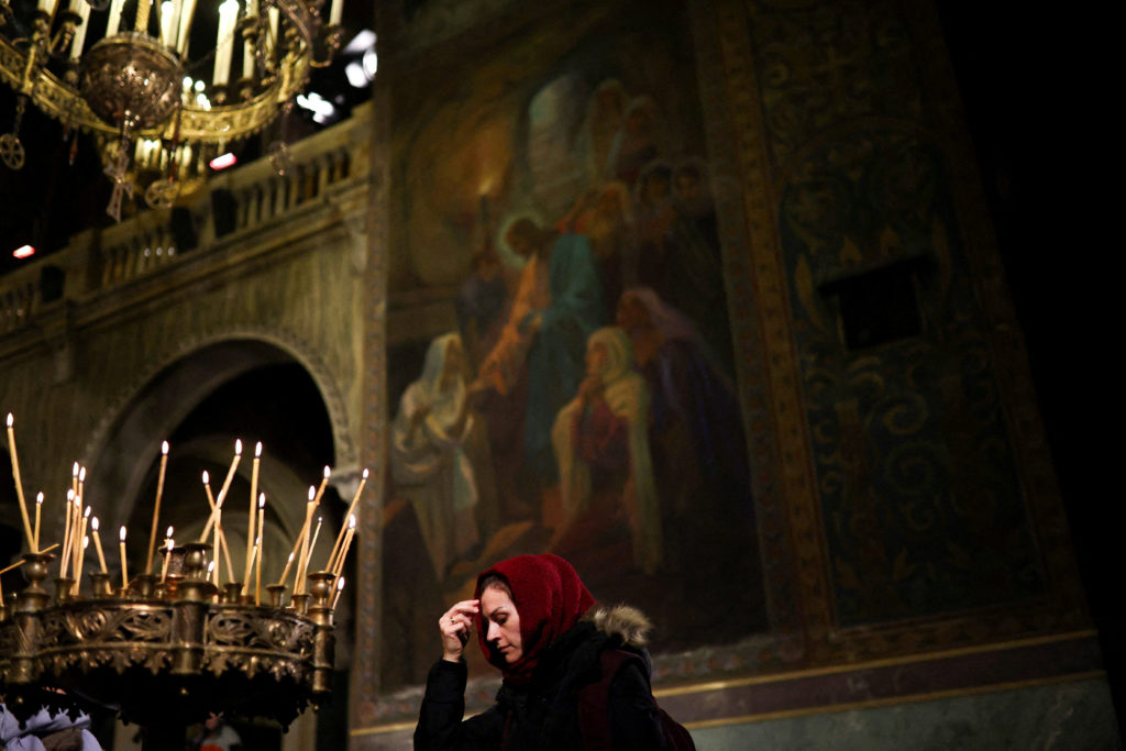 Mass on Christmas at "St. Alexander Nevski" cathedral