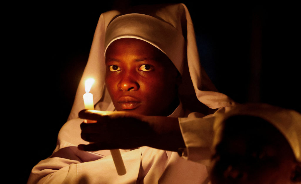Believers of the Legio Maria of African Church Mission celebrate Christmas