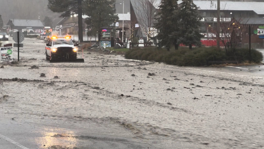 Aftermath of torrential rains, in San Bernardino County, California