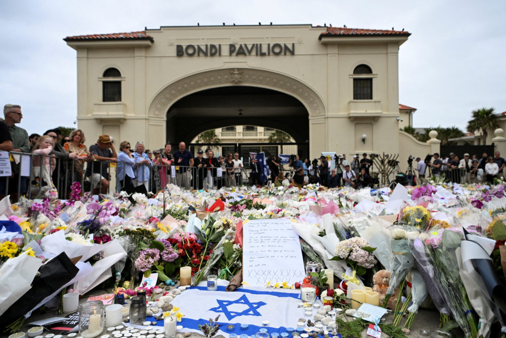 Aftermath of a shooting incident on a Jewish holiday celebration at Bondi Beach in Sydney