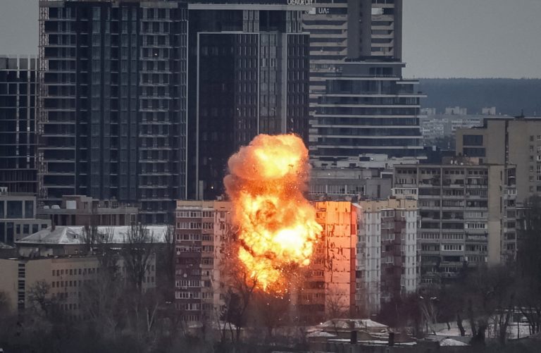 Russian missile and drone strike in Kyiv