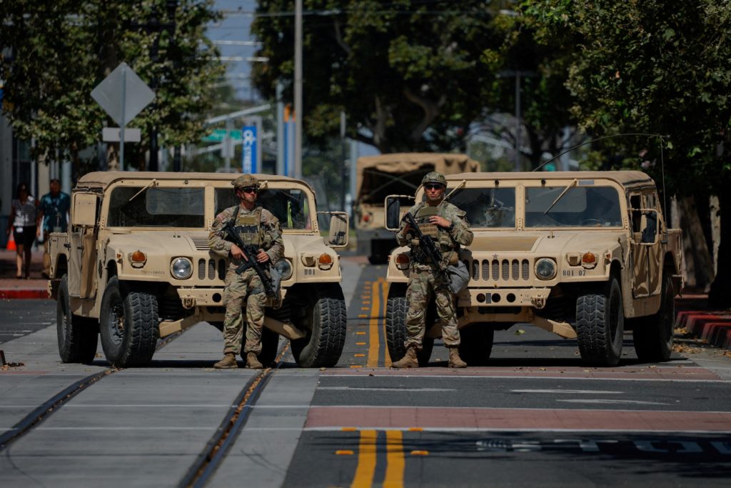 FILE PHOTO: California National Guard deployed in California