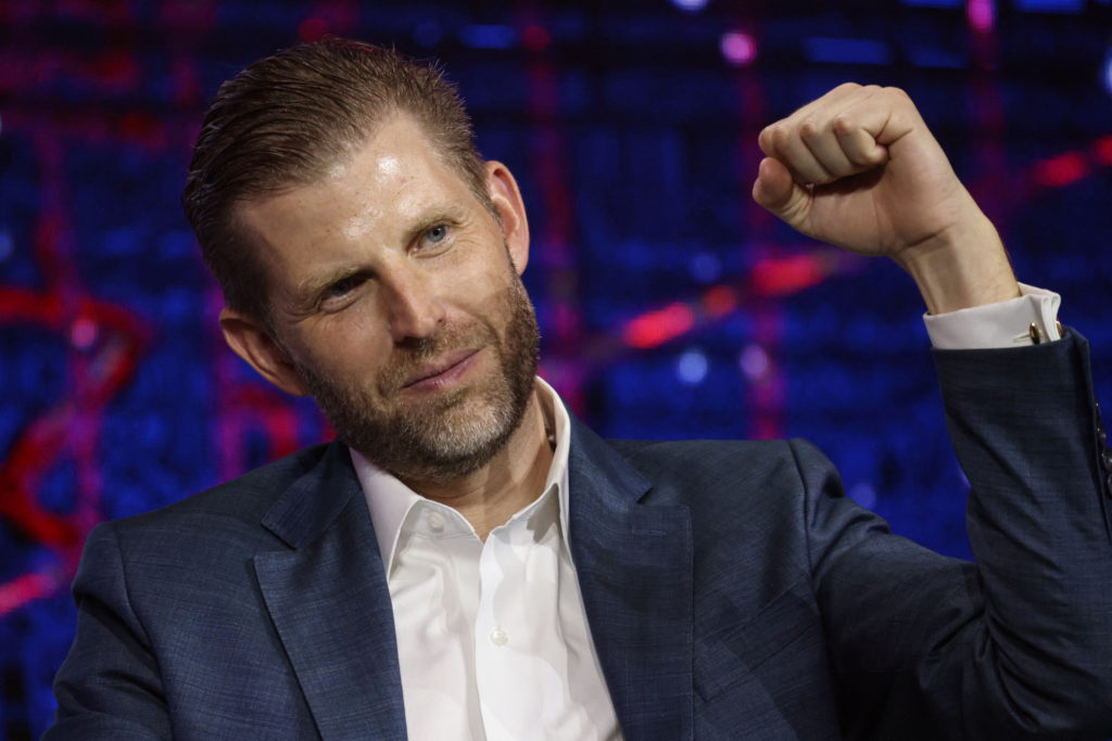 Eric Trump, Executive Vice President of the Trump Organization, attends the Bitcoin Asia conference, in Hong Kong