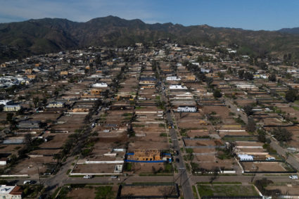 Houses under construction in the Pacific Palisades neighborhood of Los Angeles
