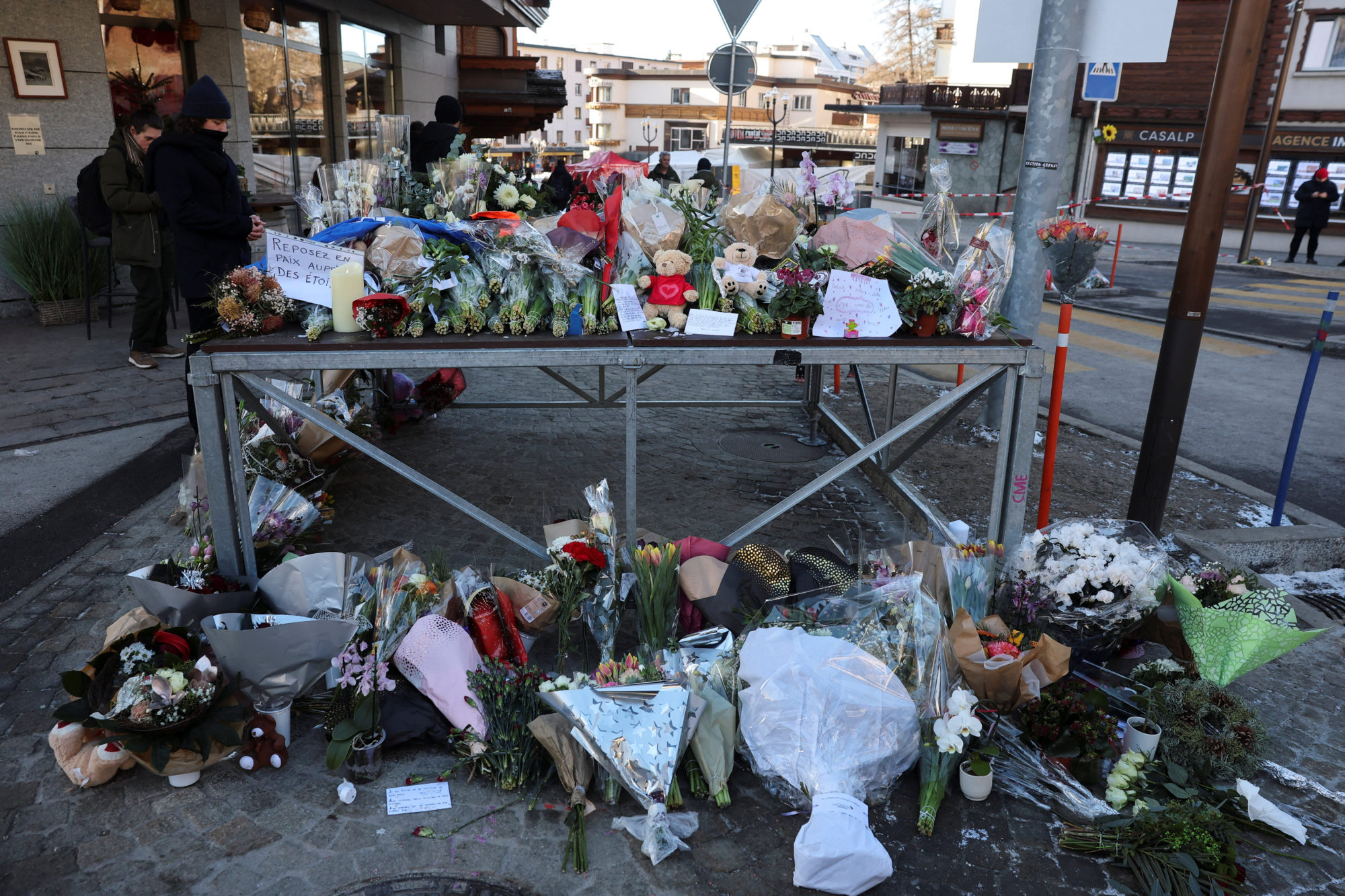 Aftermath of New Year's Eve party fire and explosion at "Le Constellation" bar in Crans-Montana