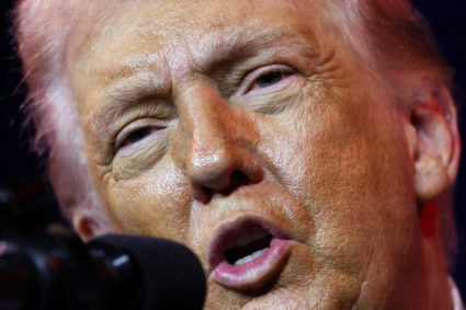 U.S. President Donald Trump addresses House Republicans at the Kennedy Center in Washington