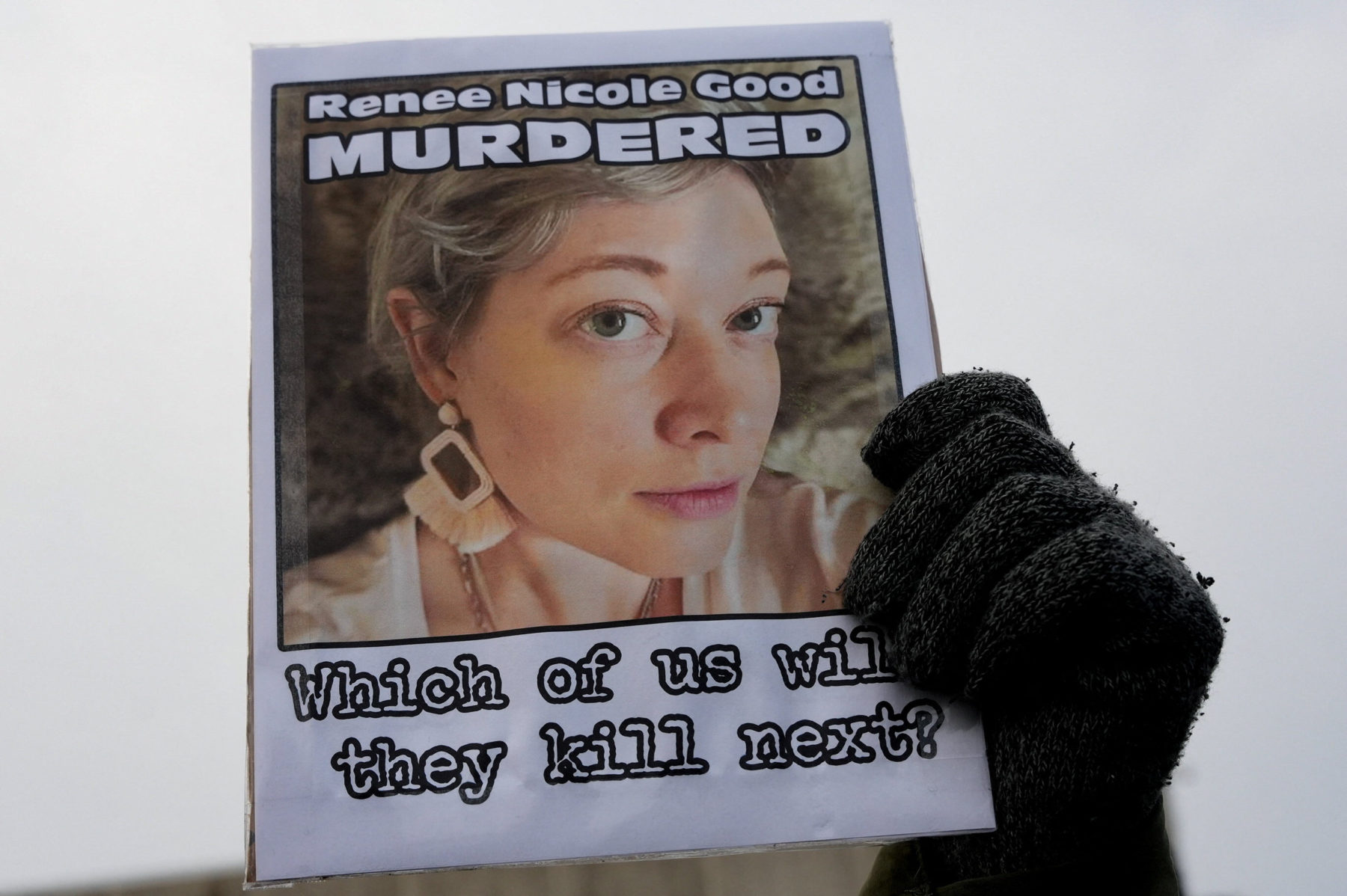 People protest against the fatal shooting of Renee Nicole Good by an ICE agent, in Minneapolis