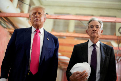 FILE PHOTO: FILE PHOTO: U.S. President Trump tours the Federal Reserve Board building in Washington, D.C.