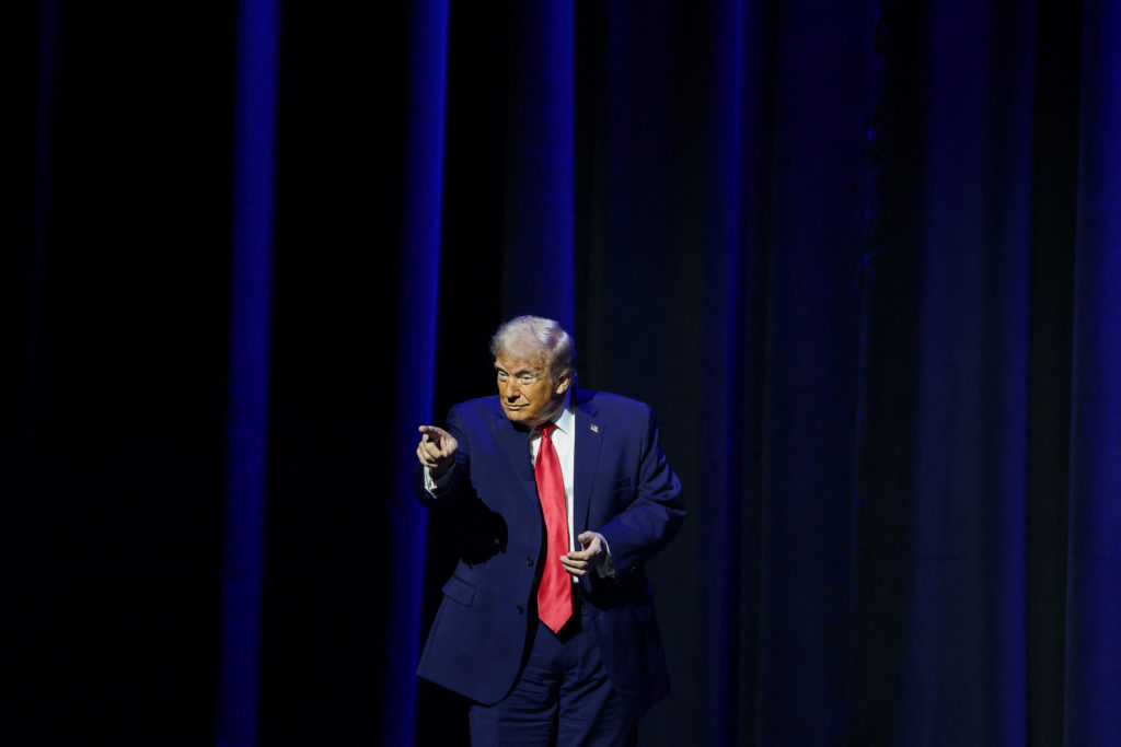 U.S. President Trump delivers remarks at The Detroit Economic Club in Detroit
