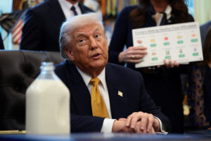 U.S. President Donald Trump participates in a signing ceremony at the White House in Washington