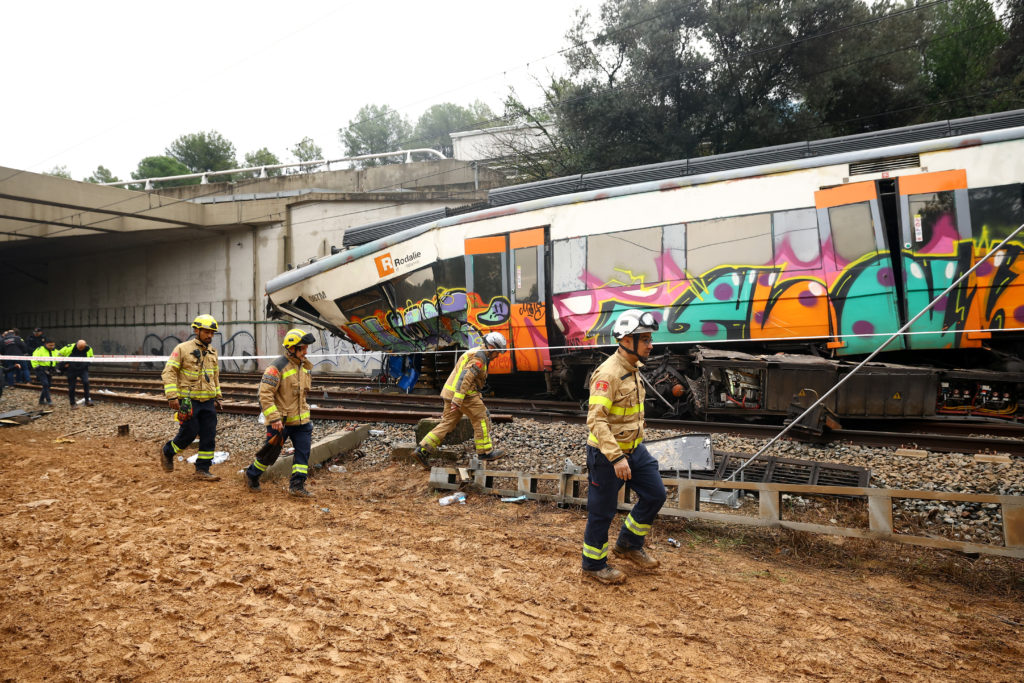 Train derailment in Gelida, near Barcelona