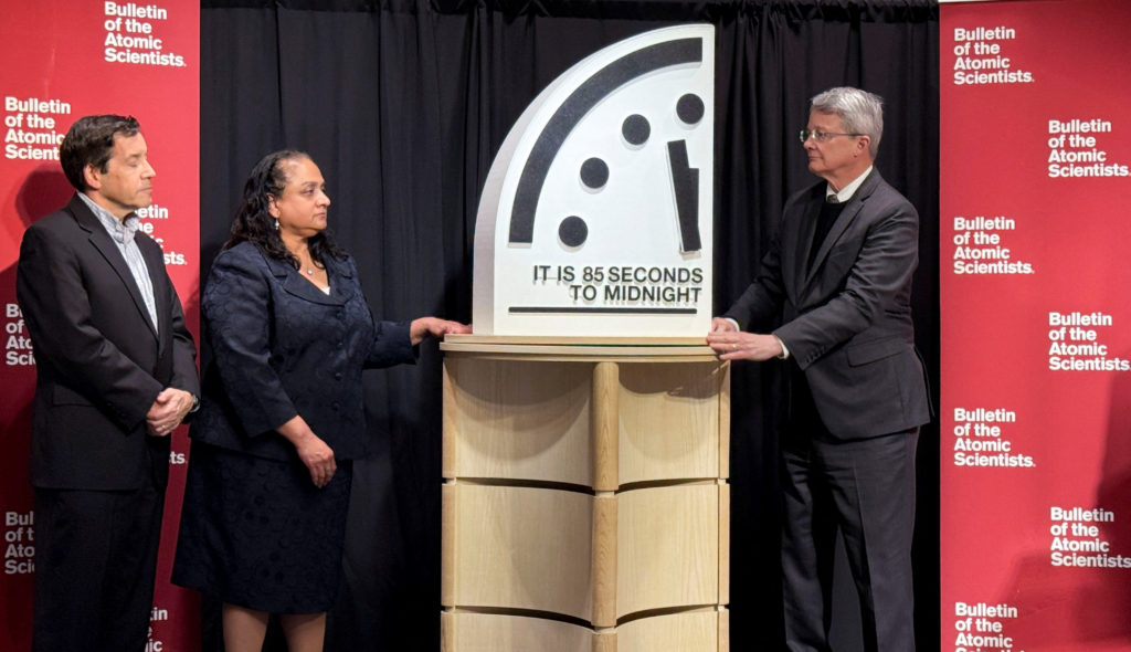 Bulletin of the Atomic Scientists hold Doomsday Clock announcement in Washington