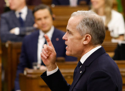 Canada's Prime Minister Mark Carney speaks during Question Period in Ottawa