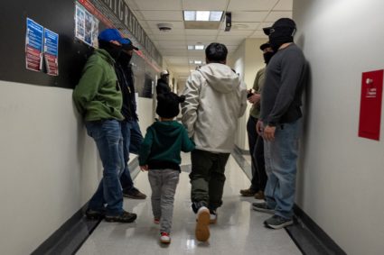 Federal immigration officers at U.S. Immigration Court in New York City