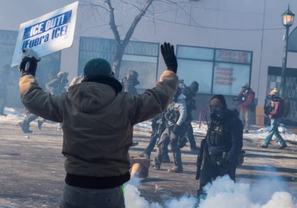 Scene of a shooting involving federal immigration agents in Minneapolis