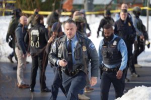 Minneapolis Police Department Chief Brian O'Hara walks at the scene where a driver was shot by a U.S. immigration agent, a...