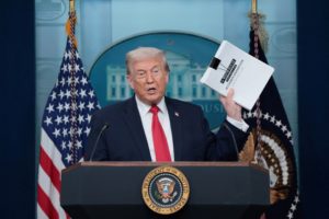 White House Press Secretary Karoline Leavitt holds a press briefing at the White House in Washington
